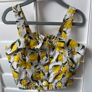 Crewcuts Girls’ Lemon Print Crop Top